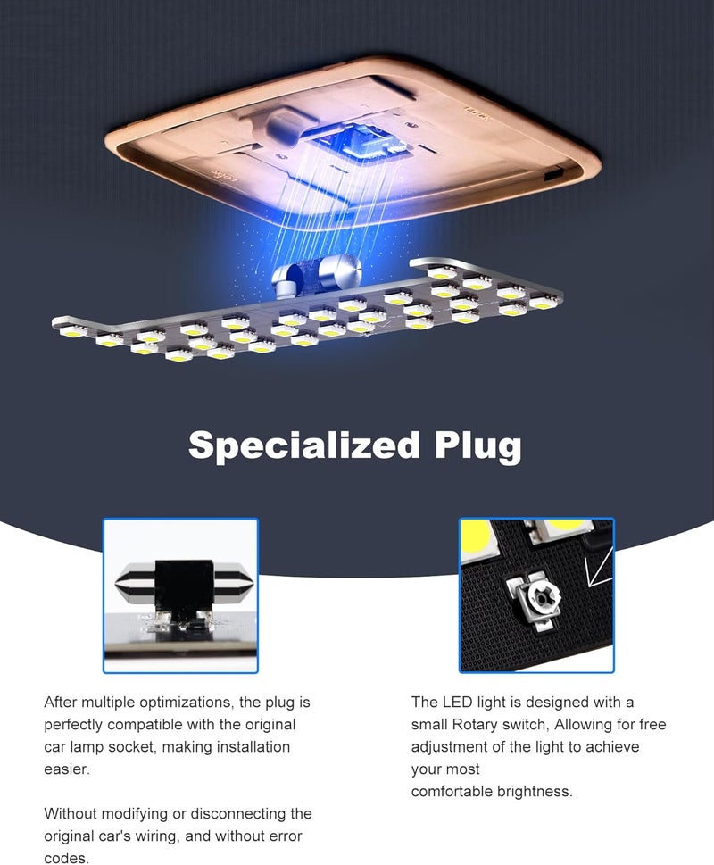 Zenhon LED Light,Interior Dome Lighting Upgraded Accessory,6000K Pure White Light,Brightness Can Adjust,For Toyota Tacoma(3rd Gen,2016-2023),FJ Cruiser,4Runner,Rav4,Camry,Corolla,Highlander,Prius - Image 4
